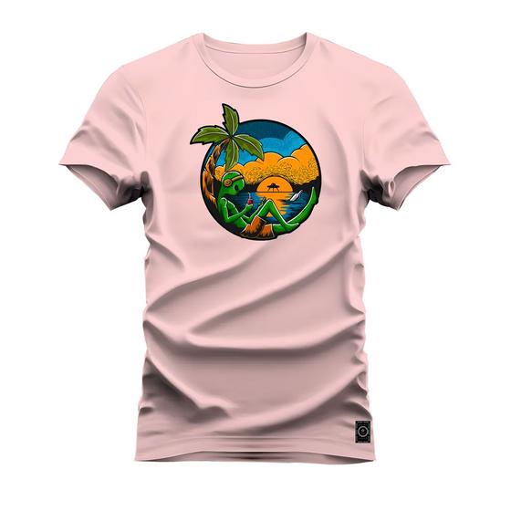 Imagem de Camiseta Estampada Algodão Confortável 30.1 Penteada Relax na Praia