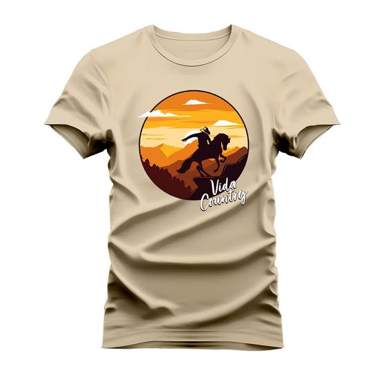 Imagem de Camiseta Estampada Algodão Confortável T-Shirt Vida Country Montanhas