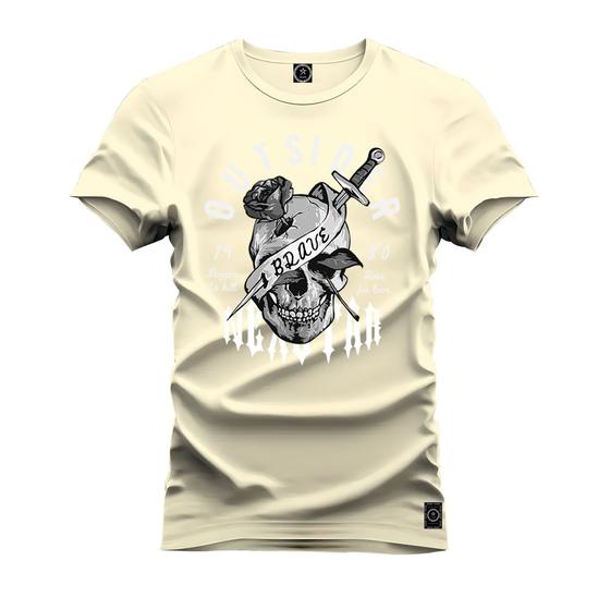 Imagem de Camiseta Estampada Algodão Premium Confortável Ousider Caveira