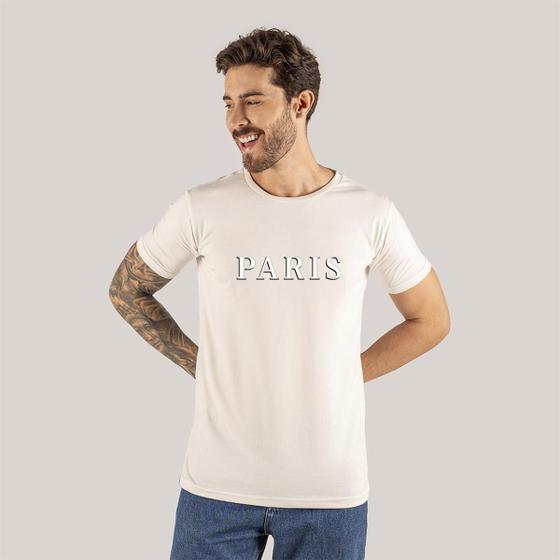 Imagem de Camiseta Estampada Algodão T-Shirt 30.1 Penteada Paris Scrit