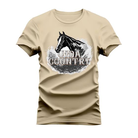 Imagem de Camiseta Estampada Algodão Unissex Macia Country Cavalo