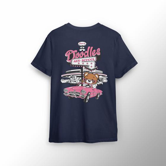 Imagem de Camiseta Estampada com Urso com Carro Rosa