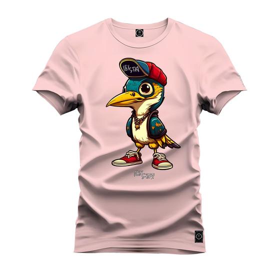 Imagem de Camiseta Estampada Confortável Premium Macia Passaro Boné