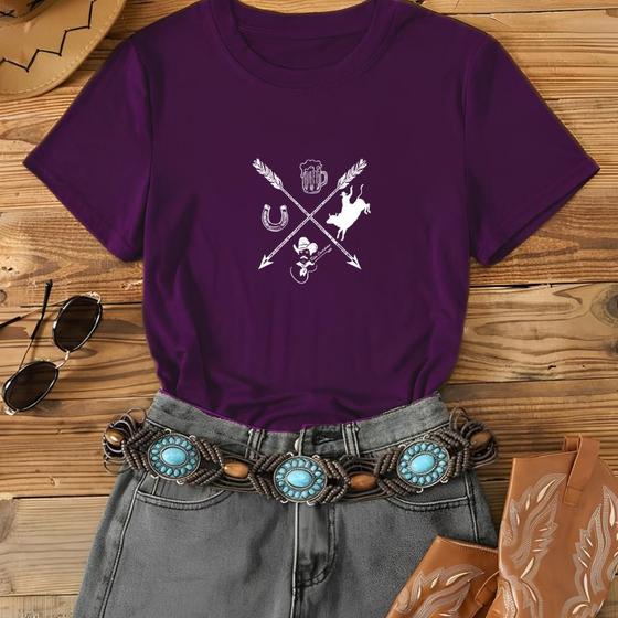 Imagem de Camiseta Estampada Country Flechas Modinha Cowboy Rodeio