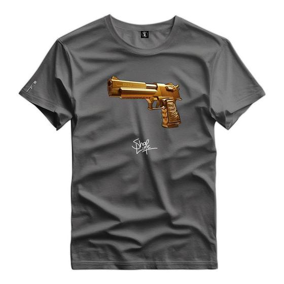 Imagem de Camiseta Estampada Desert Eagle Gold Gun Coleção Shap Life