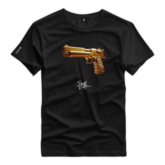 Imagem de Camiseta Estampada Desert Eagle Gold Gun Coleção Shap Life