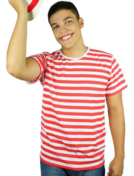 Imagem de Camiseta Estampada Estilo Malandro Masculino Listrado Adulto