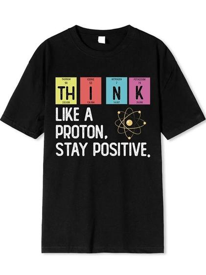 Imagem de Camiseta Estampada Frente Think Like a Proton