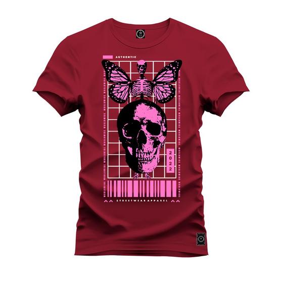 Imagem de Camiseta Estampada Malha Premium T-Shirt Caveira Borbolet