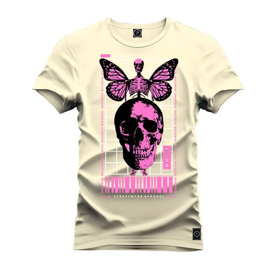 Imagem de Camiseta Estampada Malha Premium T-Shirt Caveira Borbolet