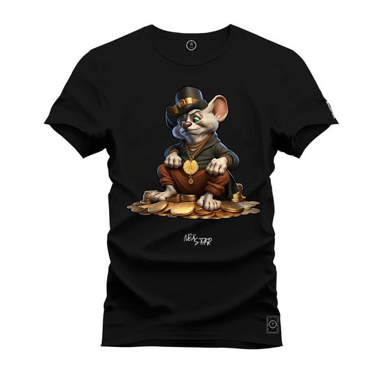 Imagem de Camiseta Estampada Malha Premium T-Shirt Rato Moedas