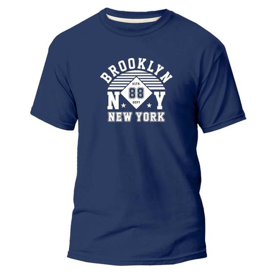 Imagem de Camiseta Estampada New York Preta Masculina 100% Algodão