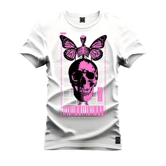 Imagem de Camiseta Estampada Premium Tamanho Especial Caveira Borbolet