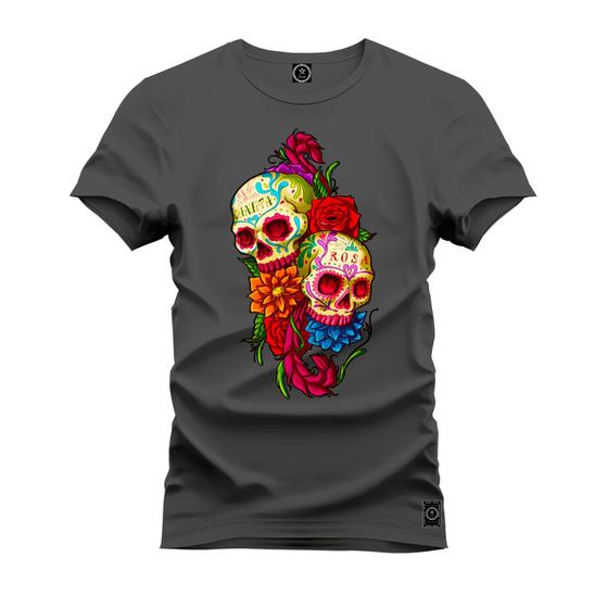 Imagem de Camiseta Estampada Premium Tamanho Especial Caveira Mexicana