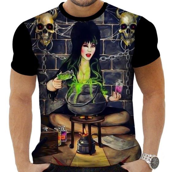 Imagem de Camiseta Estampada Sublimação Filmes Clássicos Terror Horror Cult Elvira A Rainha Das Trevas 22