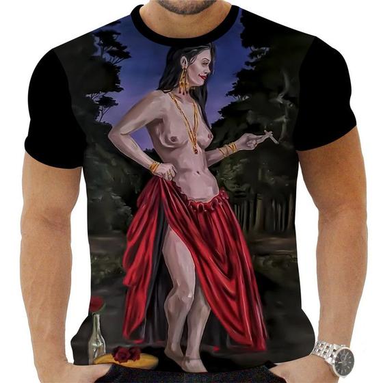 Imagem de Camiseta Estampada Sublimação Religião Umbanda Quimbanda Candomblé Exu Pombagira Laroye 18