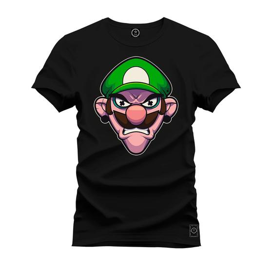 Imagem de Camiseta Estampada Tamanho Grande Plus Size Bigode Verde