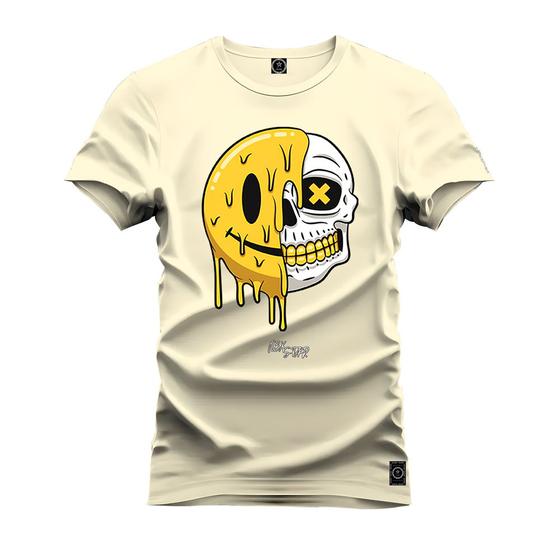 Imagem de Camiseta Estampada Unissex Macia Confortável Premium Caveira Emoji