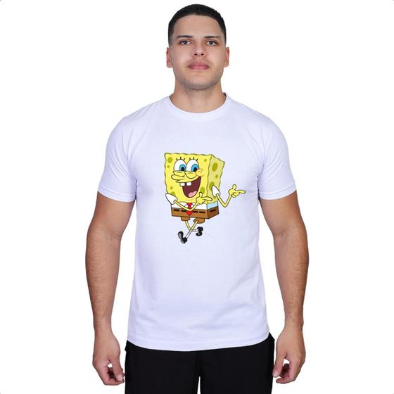 Imagem de Camiseta Estampado Bob Esponja Desenho Adulto Festivo