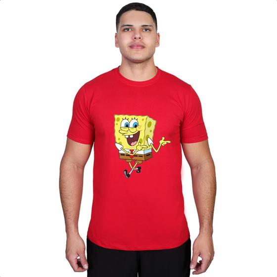 Imagem de Camiseta Estampado Bob Esponja Desenho Adulto Festivo