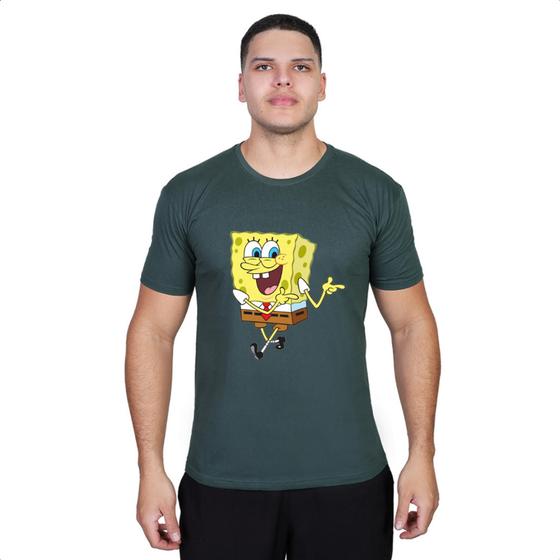 Imagem de Camiseta Estampado Bob Esponja Desenho Adulto Festivo