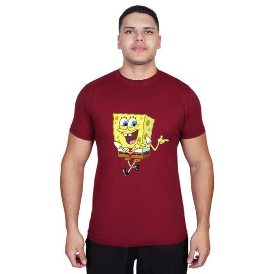 Imagem de Camiseta Estampado Bob Esponja Desenho Adulto Festivo