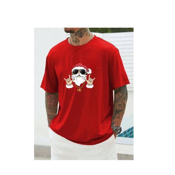 Imagem de Camiseta Estilo Oversized Streetwear Moda Unica Estampa Papai Noel Estiloso Natal Tecido Confortavel