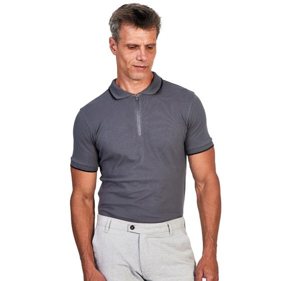 Imagem de Camiseta Estilo Polo com Zíper Tecido Premium