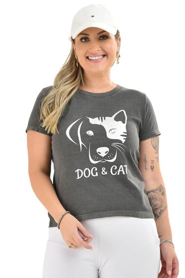 Imagem de Camiseta Estonada Feminina Dog & Cat