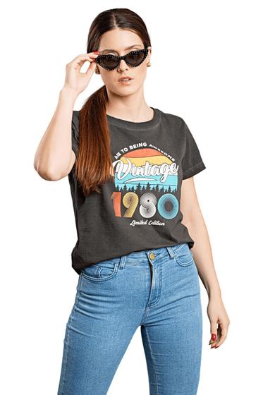 Imagem de Camiseta Estonada Feminina Vintage Preto