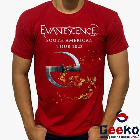 Imagem de Camiseta Evanescence 100% Algodão South America Tour 2023 Rock Geeko