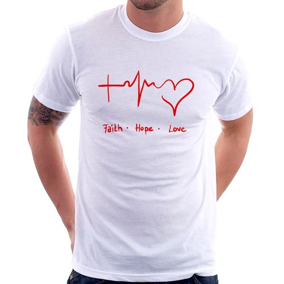 Imagem de Camiseta Fé, Esperança, Amor - Foca na Moda