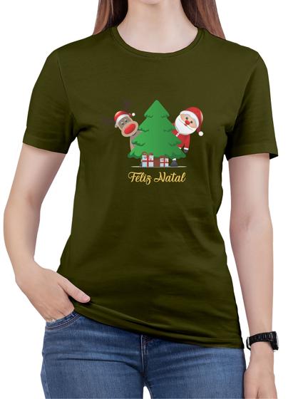 Imagem de Camiseta Feliz Natal 100% Algodão Tshirt Feminina Arvore Camiseta Cristã 100% Algodão T-shirt Feminina Gospel Exodo