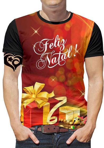 Imagem de Camiseta Feliz Natal PLUS SIZE Masculina Blusa Papai Noel E1