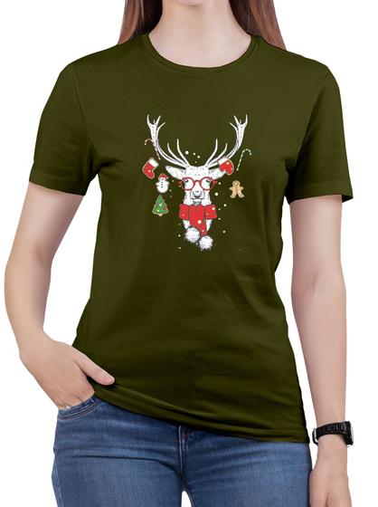 Imagem de Camiseta Feliz Natal Rena 100% Algodão Tshirt Feminina Noel Camiseta Cristã 100% Algodão T-shirt Feminina Gospel Exodo