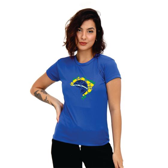 Imagem de Camiseta Feminina Academia Treinar Dry Fitness Brasil Copa