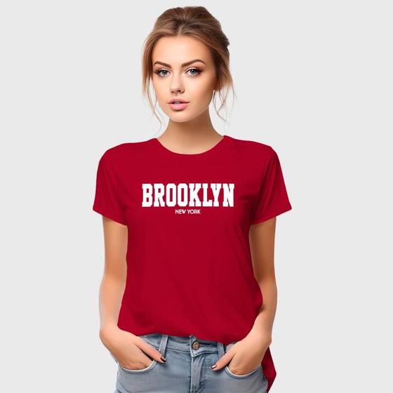 Imagem de Camiseta Feminina Algodão Estampa Brooklyn Básica Casual