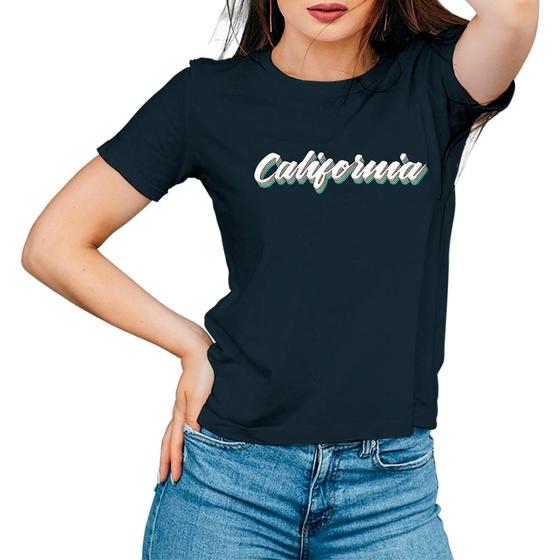 Imagem de Camiseta Feminina Algodão Estampa California Manga Curta