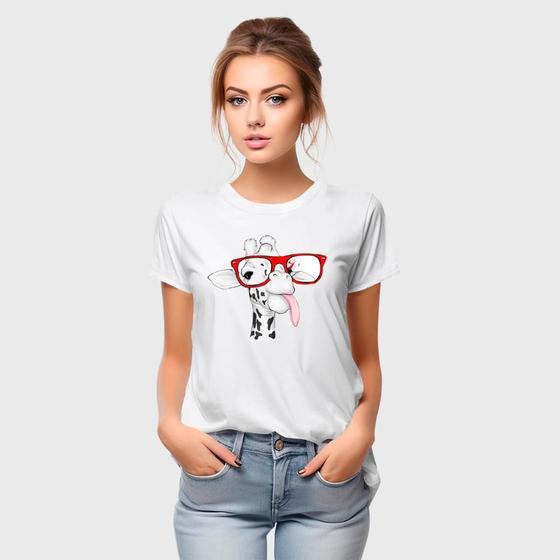 Imagem de Camiseta Feminina Algodão Estampa Girafa Casual