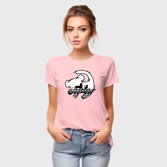 Imagem de Camiseta Feminina Algodão Estampa Sem Problema