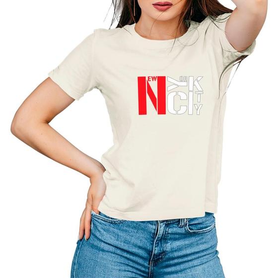 Imagem de Camiseta Feminina Algodão Estampada New York City Casual