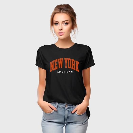 Imagem de Camiseta Feminina Algodão Estampada NY Casual