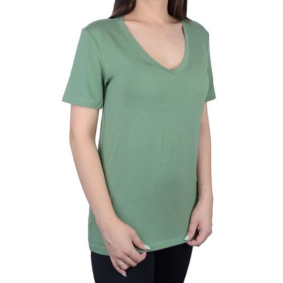 Imagem de Camiseta Feminina Basico.com Pima Verde Oliva - 102101