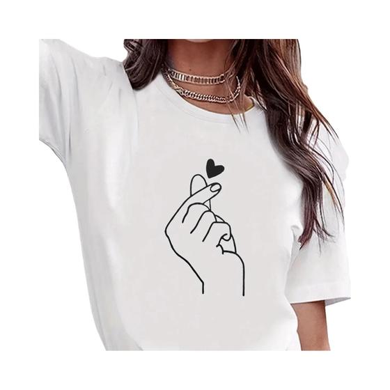 Imagem de Camiseta Feminina Casual com Estampa Fofa - Gola Redonda, Manga Curta