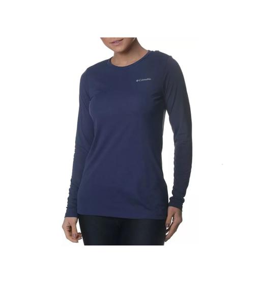 Imagem de Camiseta Feminina Columbia Neblina Manga Longa Azul Marinho - Tam M