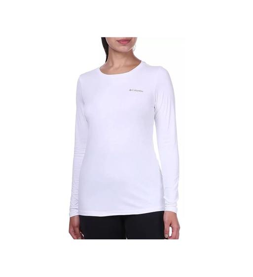 Imagem de Camiseta Feminina Columbia Neblina Manga Longa Branca - Tam EG