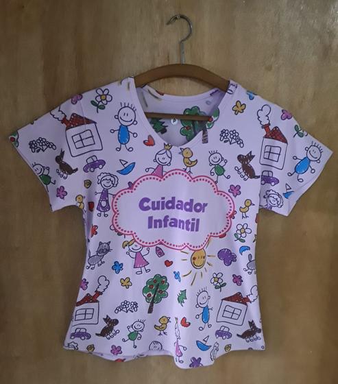 Imagem de Camiseta Feminina Cuidador Infantil Confeccionada em Malha Flame