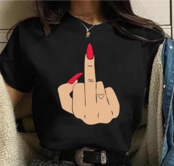 Imagem de Camiseta Feminina Dedo do Meio