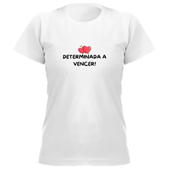 Imagem de Camiseta feminina Determinada a vencer manga curta novidade pratico basico