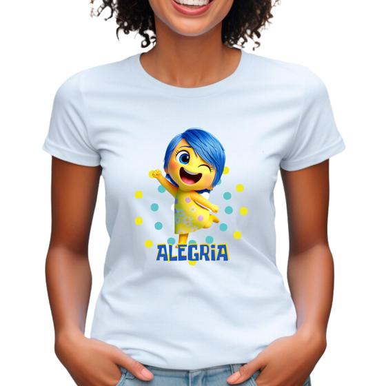 Imagem de Camiseta feminina do filme divertidamente personagem alegria babylook blusa blusinha